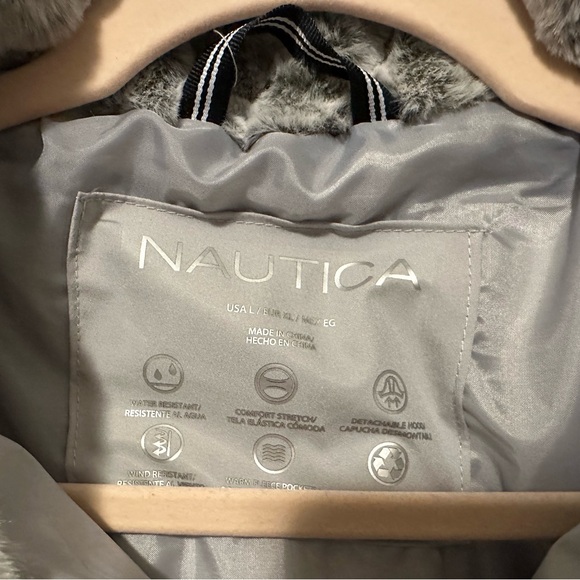 Nautica Women's Light Gray Puffer Jacket - Picture 3 of 3